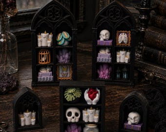 Gothic Shelf Clicker Fidget Toy – Miniature Desk Decor, Anxiety Relief, Witch Core, Thocky Clicker