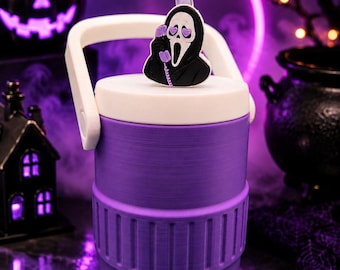 Scream Ghostface Drink Hider Koozie with Straw Charm | Tumbler Sleeve Accessory
