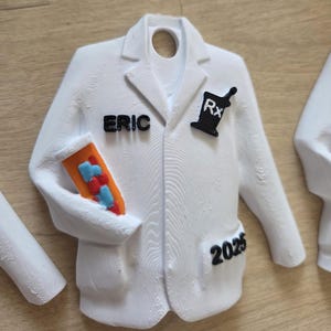 Personalized Pharmacist Lab Coat Ornament, Custom 3D Print File