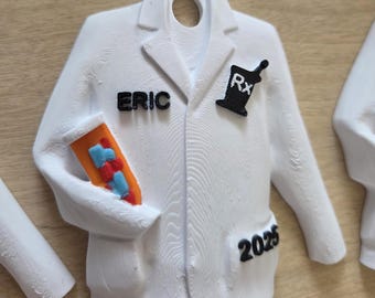 Personalized Pharmacist Lab Coat Ornament, Custom 3D Print File