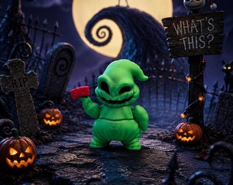 Oogie Boogie Fig | Horror Movie 3D Printed Figure, Goth Backpack Charm, Desk Decor Nightmare