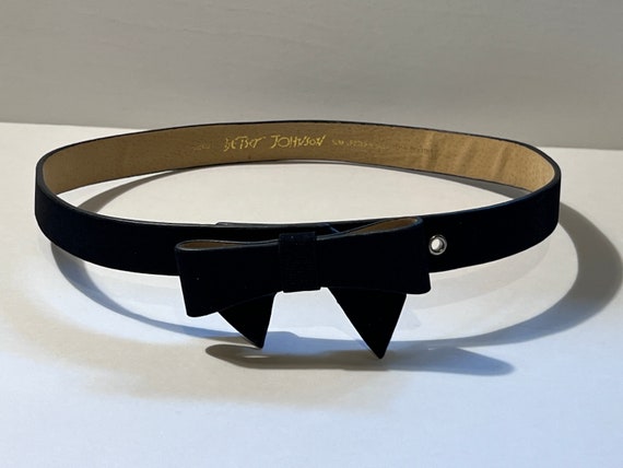 {Betsey Johnson} vintage leather belt Vintage Betsey Johnson Belt Brown Leather Floral Plastic  main image 4