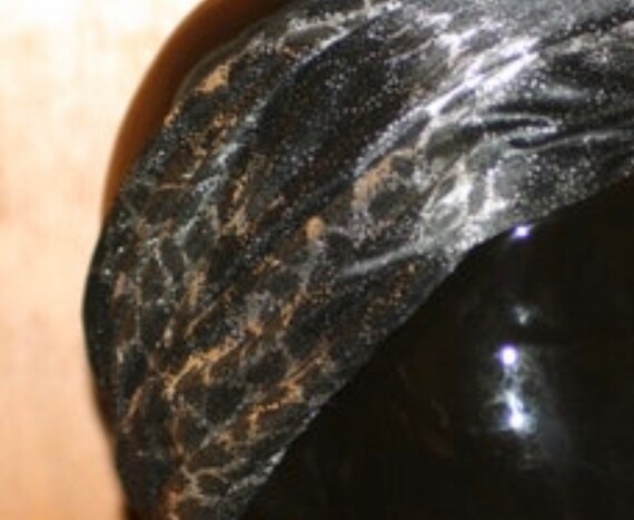 1990s Silver Python Print Turban Headband - Metal… - image 10