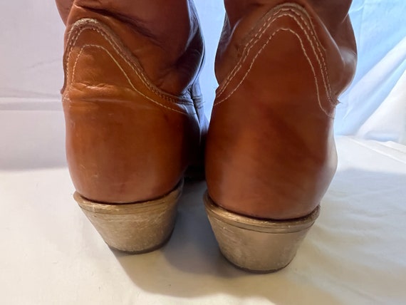 70’s Leather Cowboy Boots Vintage ACME  Wood Stac… - image 10