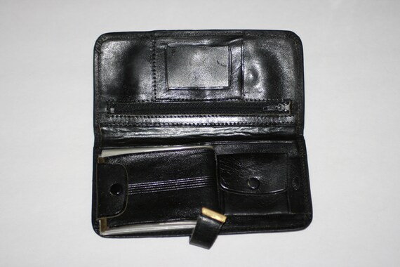 Vintage 40s Leather Wallet Western Black Roses To… - image 5
