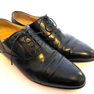 80s Vintage CARRANO Leather Oxford Brogues Hand Made In Italy Size 9.5