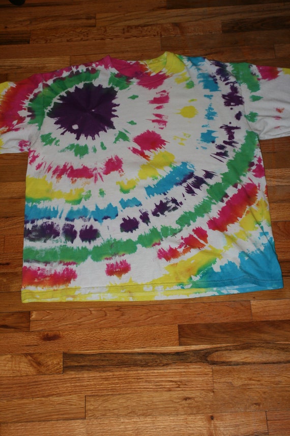 90s  Tie-Dye T-Shirt 100% Cotton Oversized Vintag… - image 3