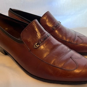 1960s Vintage Florsheim Leather Wingtip Loafers - Mens Size 9D