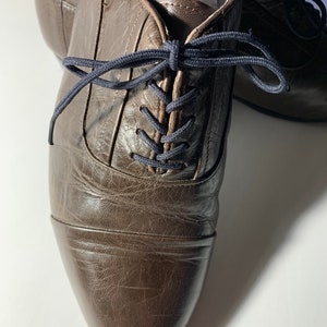 1980s Stacy Adams Leather Oxfords: New Wave Style, Size 9.5M