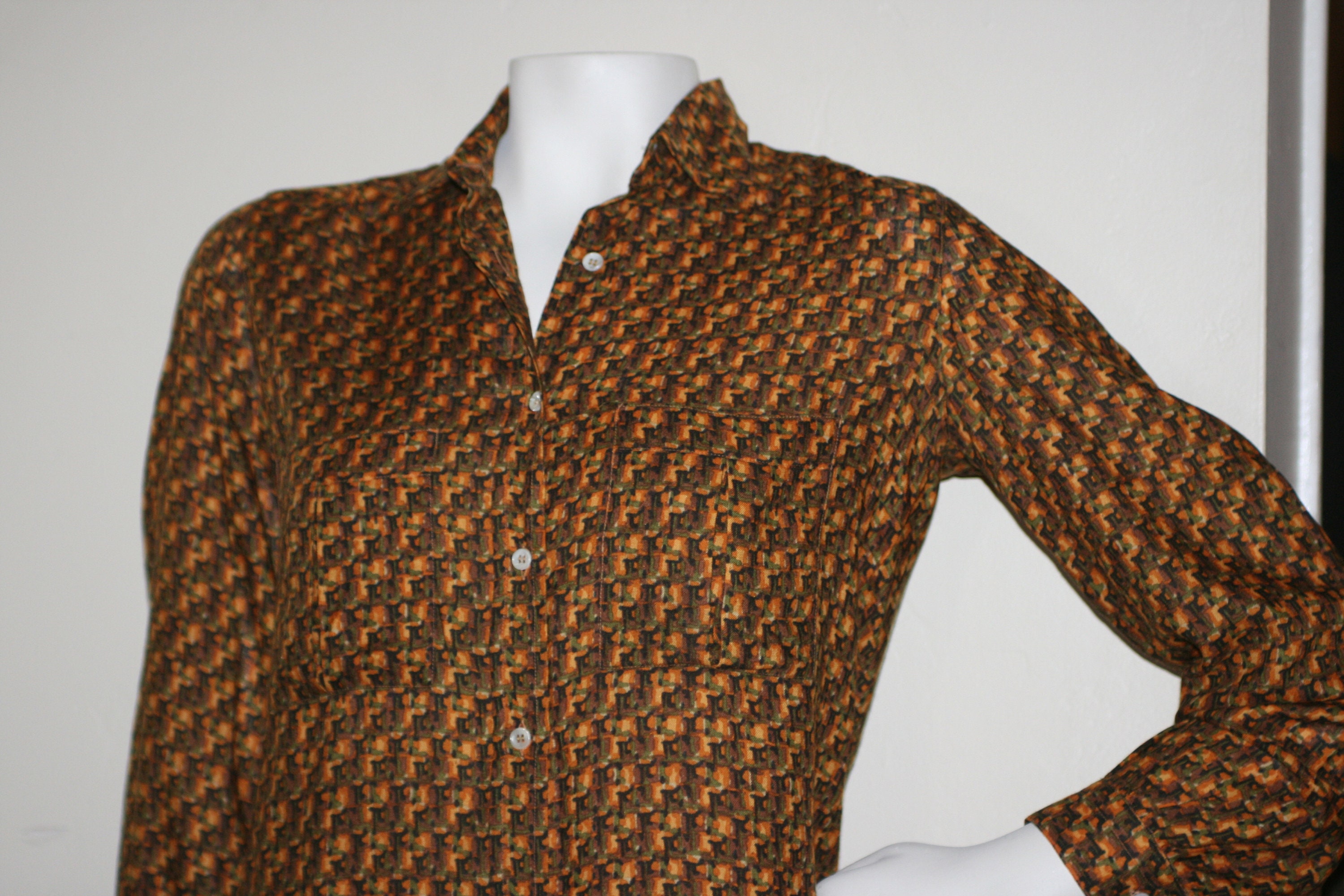 Gucci 'Gucci Loves You' Print Silk Shirt, Size 50, Blue, Ready-to-wear