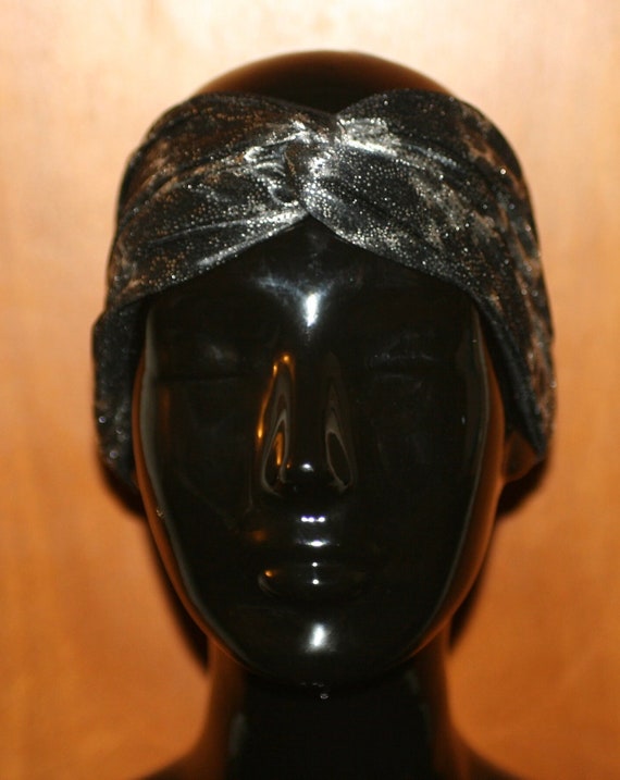 1990s Silver Python Print Turban Headband - Metal… - image 2