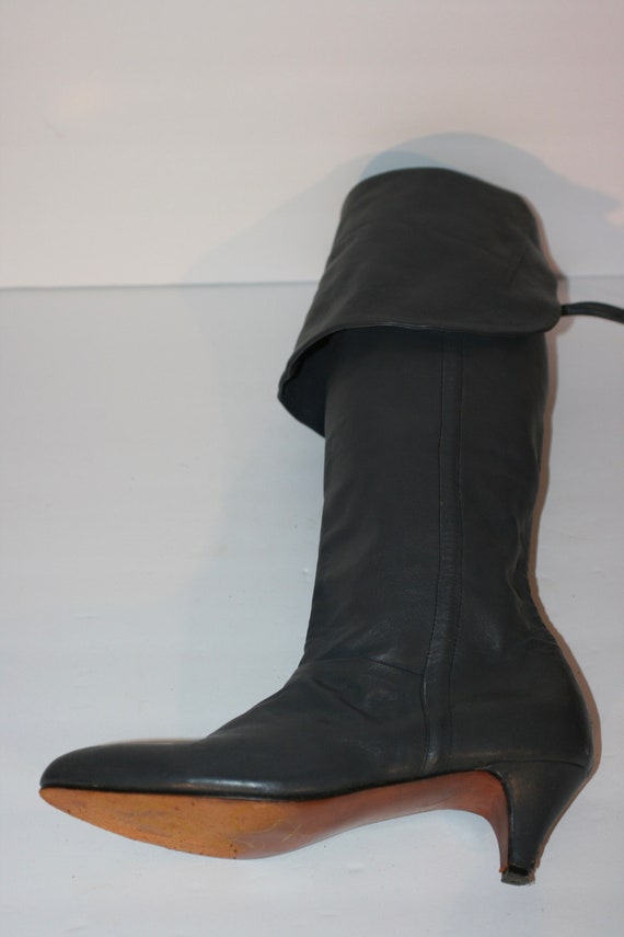 専用　JOHNSONS PIRATE BOOTS 80’s VINTAGE Vintage 1980s Fold Over Pirate Boots // Cherry Red Leather
