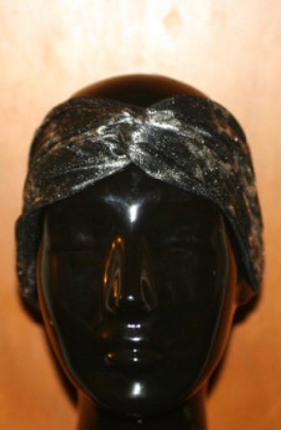 1990s Silver Python Print Turban Headband - Metal… - image 6