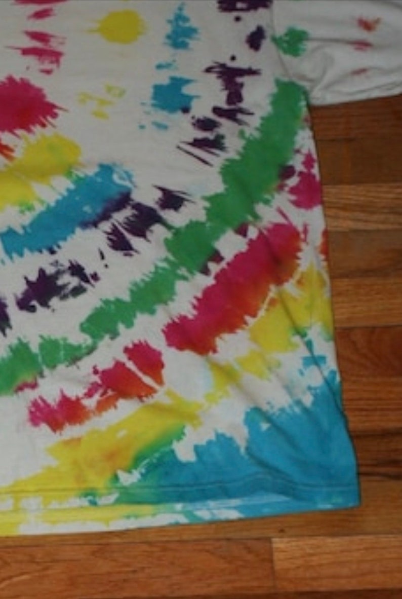 90s Tie-Dye T-Shirt 100% Cotton Oversized Vintage Oversized Ironic Rainbow Tee XL image 6