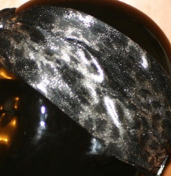 1990s Silver Python Print Turban Headband - Metal… - image 9