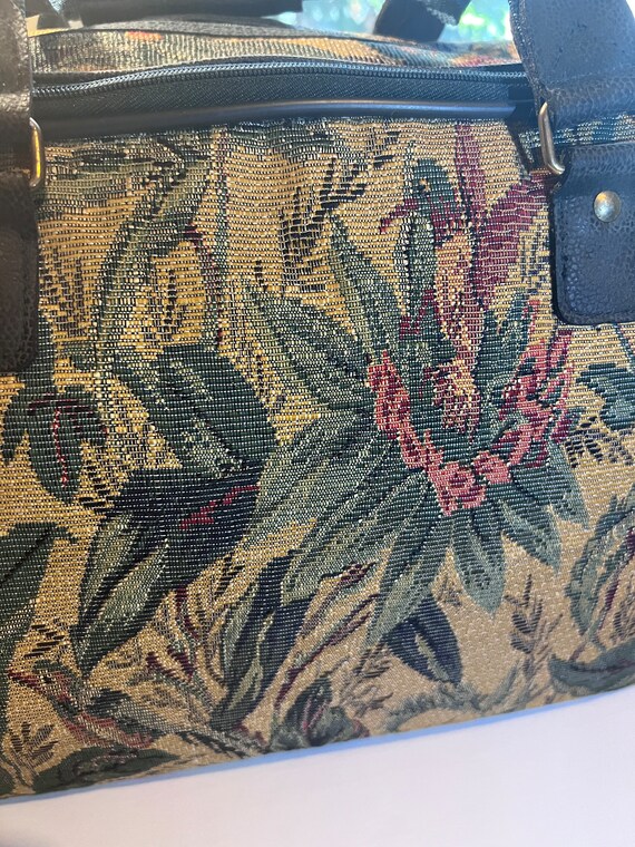 Vintage 90s JORDACHE Floral Carpet Bag Style 3 Zi… - image 7