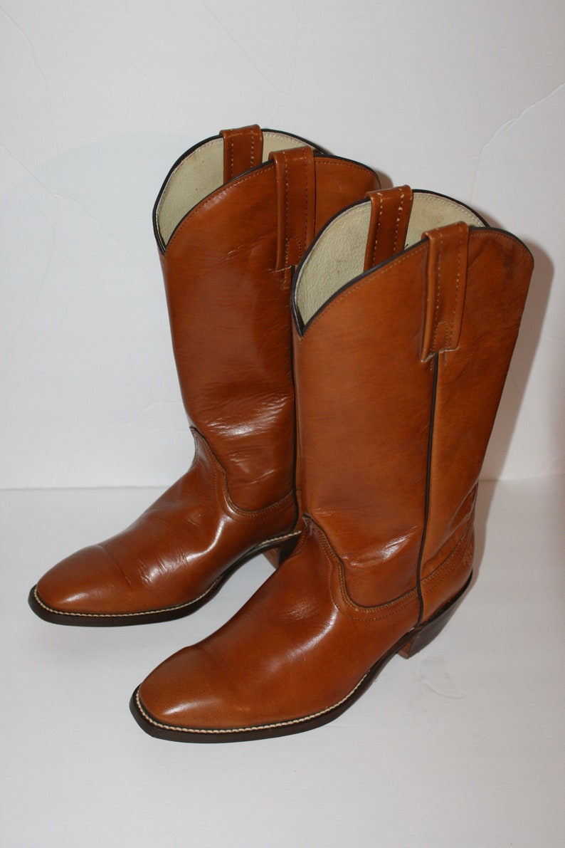 Vintage 1970s Cognac FRYE Western Cowboy Boots Mens Size 9.5 Etsy