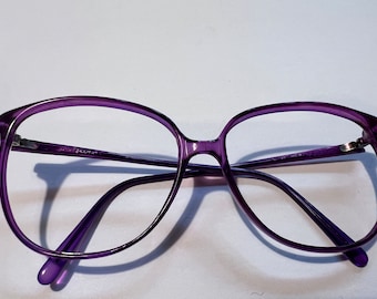 Vintage 1990s Purple Sexy Secretary Large Oval Shaped Glasses Frames Excellent Condition