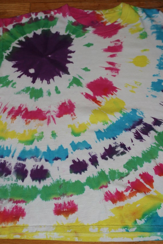 90s  Tie-Dye T-Shirt 100% Cotton Oversized Vintag… - image 4