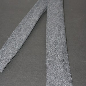Vintage 80’s SERGIO VALENTE Skinny Grey Wool Necktie Deadstock