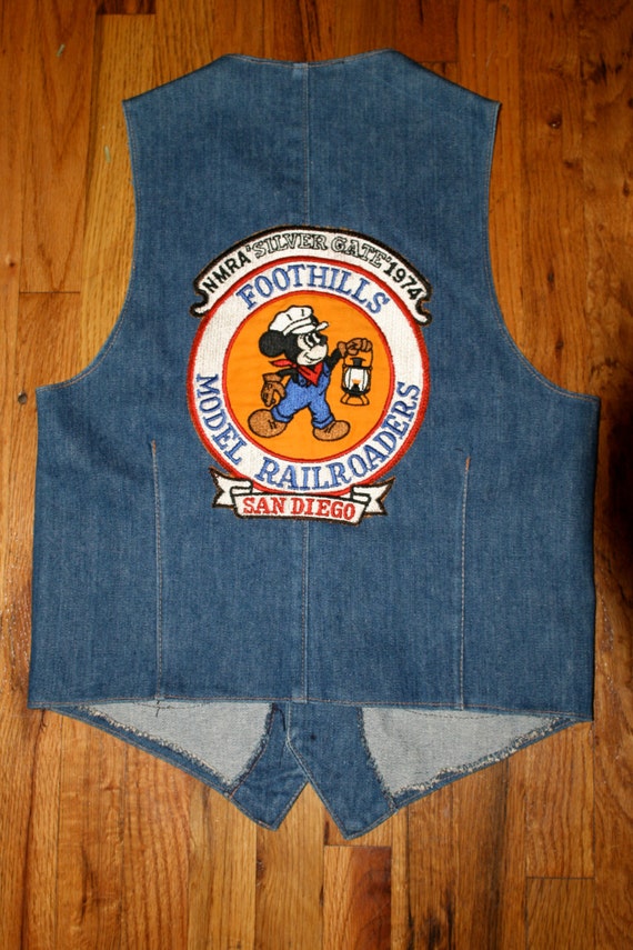 Vintage 70s Western Style Denim Easy Rider Biker Vest… Gem