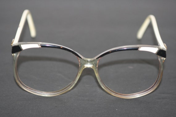 1980s Vintage FABERGE Eyeglass Frames Black and W… - image 8