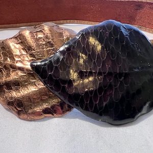 80s Magical Leather Belt with Vintage Opalescent Snakeskin Leaf Buckle Pristine Condition