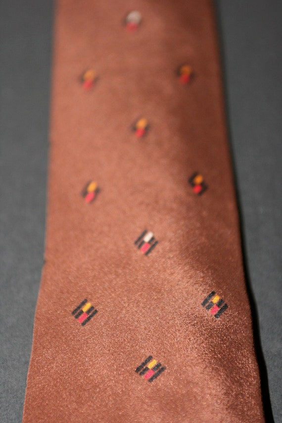 1960s Vintage CHLOÉ Necktie Pastel Pink and Brown… - image 2