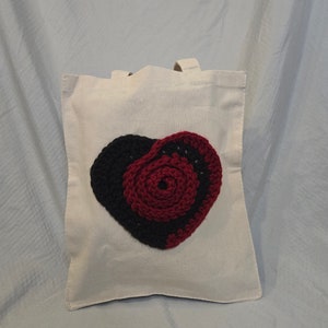3D Twisted Heart Recycled Canvas Tote Bag image 1