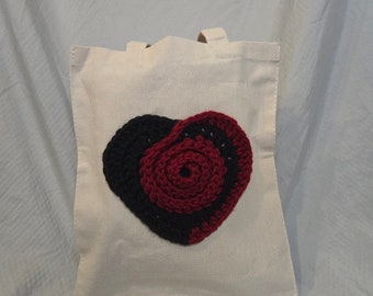 3D Twisted Heart Recycled Canvas Tote Bag
