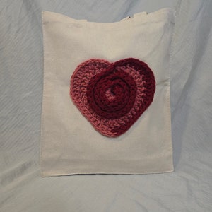 3D Twisted Heart Recycled Canvas Tote Bag image 3