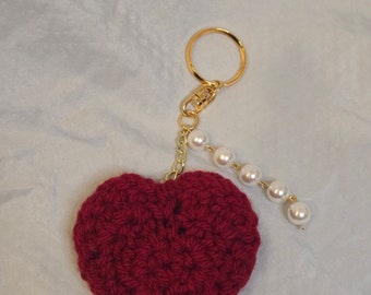 3D Plush Heart Keychain