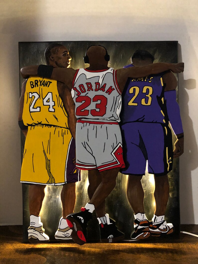 michael jordan kobe bryant lebron james painting