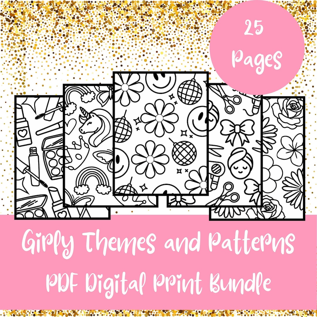 Girls Coloring Pages Printable | Cute Girly Patterns for Kids | Fun ...
