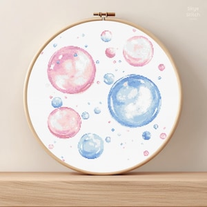 Watercolor Bubbles Cross Stitch Pattern PDF * Nursery Cross Stitch Pattern * DIGITAL DOWNLOAD