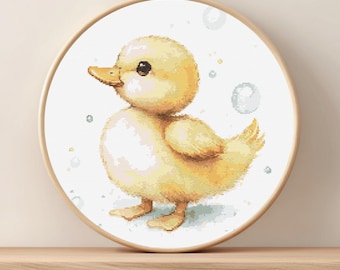 Entchen und Blasen Kreuzstich-Muster * Baby Vogel Kreuzstich Muster * DIGITAL DOWNLOAD