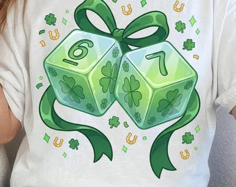 Retro St Patrick's Dice PNG, Preppy Number 67 Design (Digital Download)