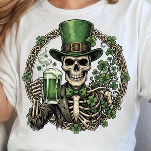 St. Patrick's Day png, skelet png, skelet png, gelukkig van binnen, maar gelukkig png, gelukkig skelet png, Ierse dag png, Happy Patrick's Day, schedel png