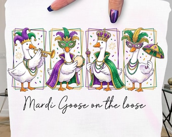 Mardi Gras PNG, Mardi Goose on the loose PNG, Funny Mardi Gras, Fat Tuesday Celebration, Western Festival, New Orleans, Fleur De Lis