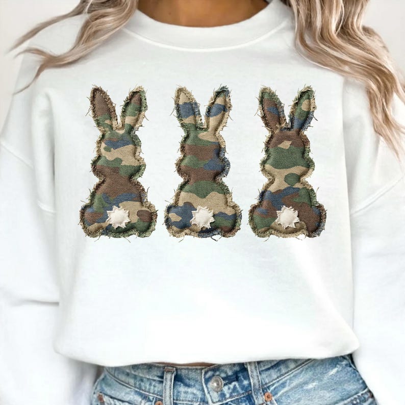 What Bunny Rabbit Camaflouges Camouflage Bunny PNG, Three Camo Bunnies Sublimation Design, Faux ...