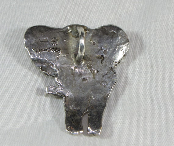 Vintage Sterling Silver Elephant Pendant by Windf… - image 2
