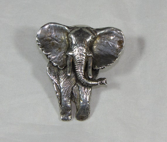 Vintage Sterling Silver Elephant Pendant by Windf… - image 1