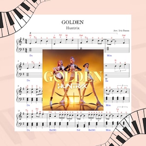 Partitura Golden K-Pop | Versión fácil Piano | Para principiantes | BSO Huntrix