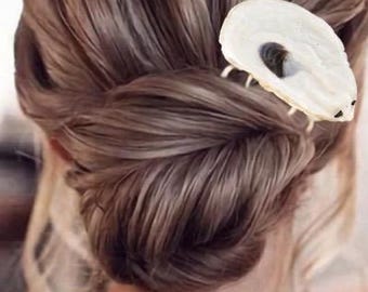 Oyster Hair Fork, Bridal Hair Fork, Coastal Wedding Hair Accessory, Gold Hair Fork, Beach Bride Hair Piece