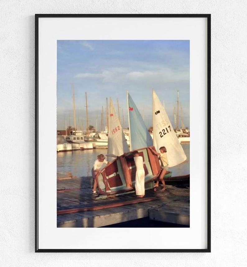 Slim Aarons Sailing Dinghy Poster Vintage Coastal Kids Sailing Boat Wall Art (Digital Download) image 4