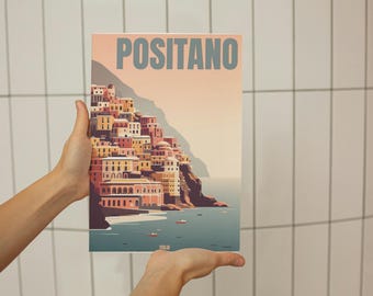 Positano – Minimal Italian Travel Poster | Wall Art Print