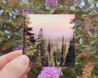 Alpine Dream 2.5" Holographic Sticker | Landscape Photography Stickers | Square Stickers | Photo Sticker | Water Bottle Stickers