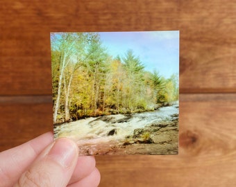 Fall at the Falls 2.5" Holographic Sticker | Landscape Photography Stickers | Square Stickers | Photo Sticker | Water Bottle Stickers