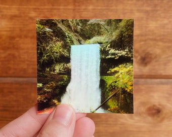 Rushing into Autumn 2.5" Holographic Sticker | Landscape Photography Stickers | Square Stickers | Photo Sticker | Water Bottle Stickers
