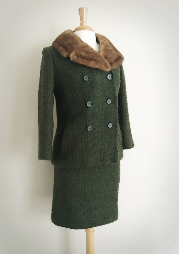 Women's Tweed Suit Set | Evergreen Suit Set | Fur